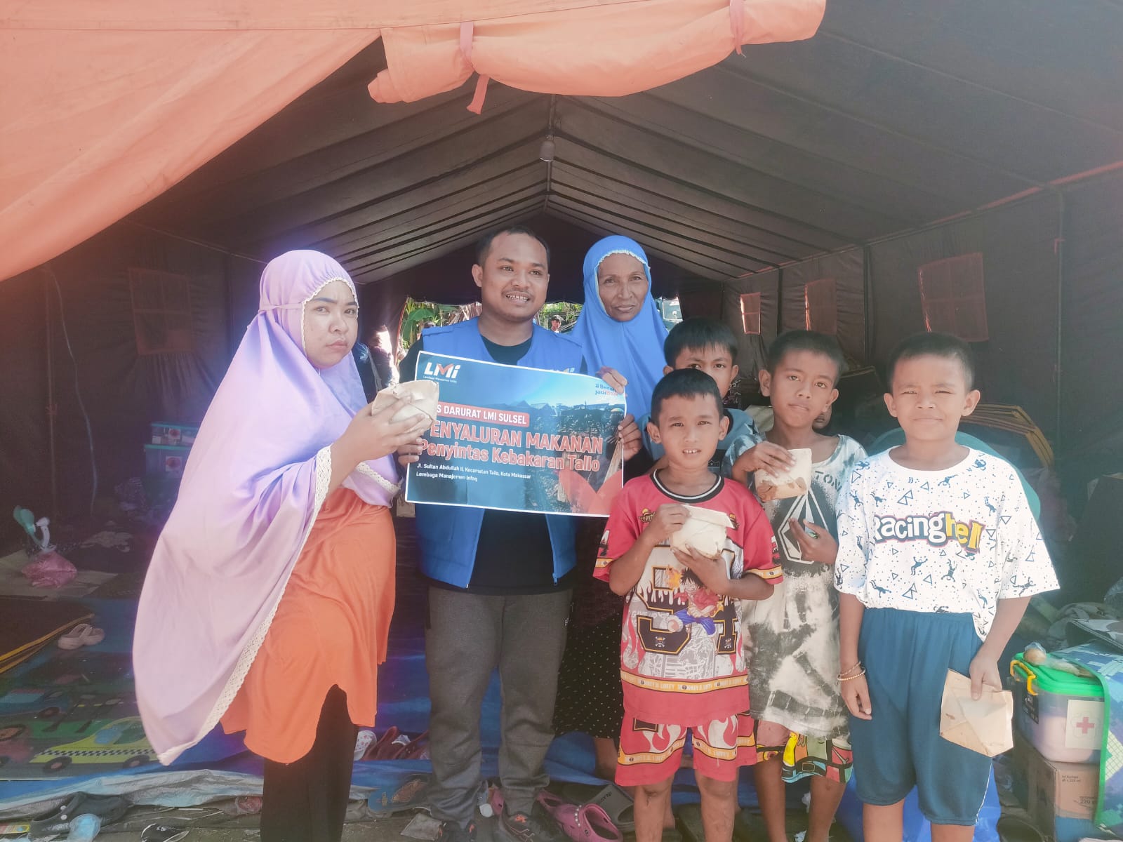 Woman holding donation box